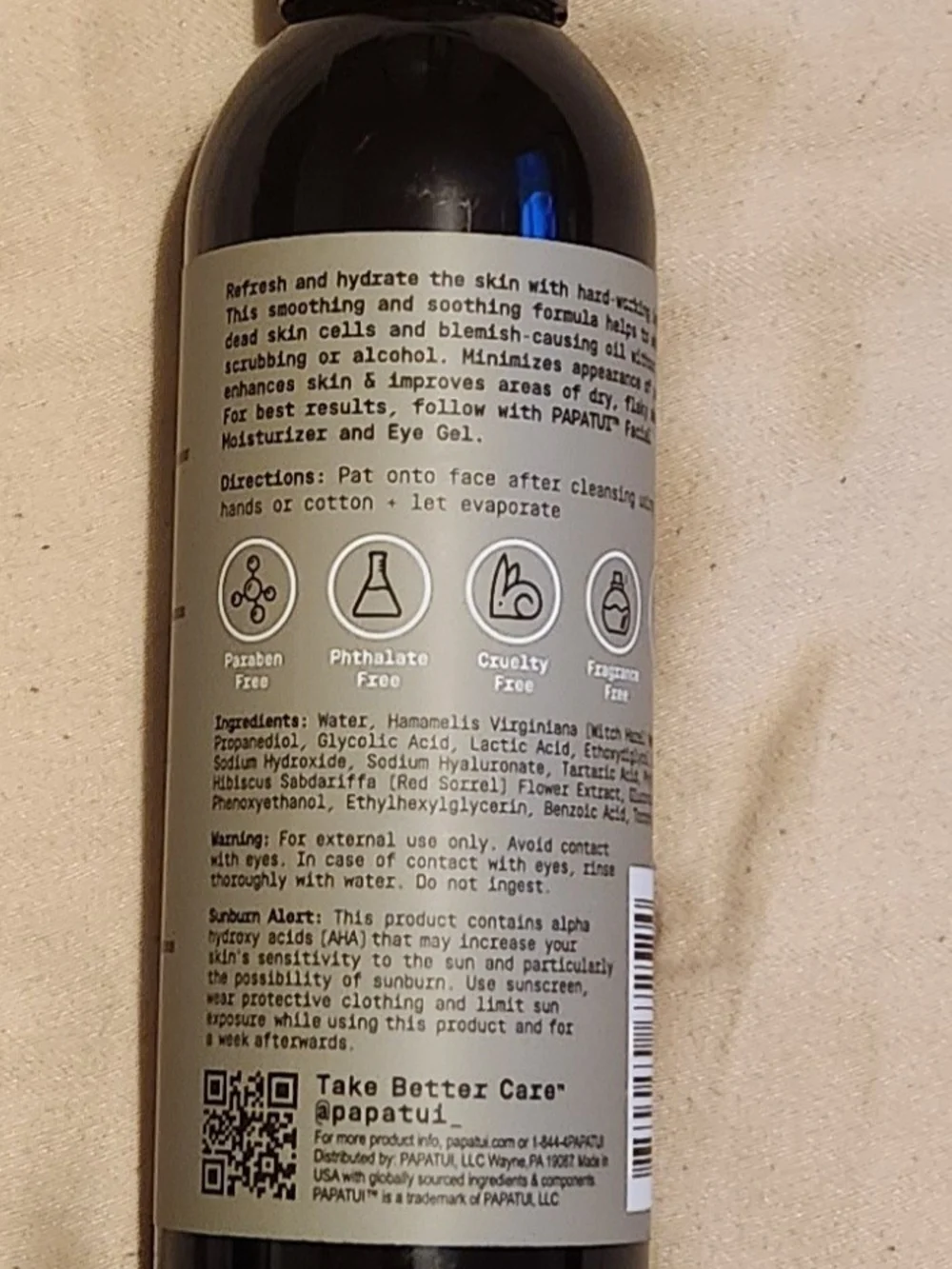 PAPATUI Rejuvenating Toner Fragrance-Free  Men’s - 6 oz - Brand New